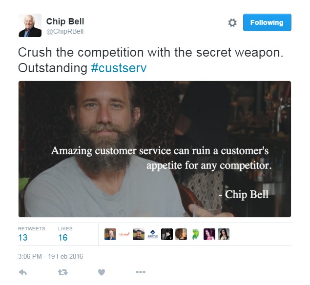 twitter, tweet, Chip Bell, customer service, 